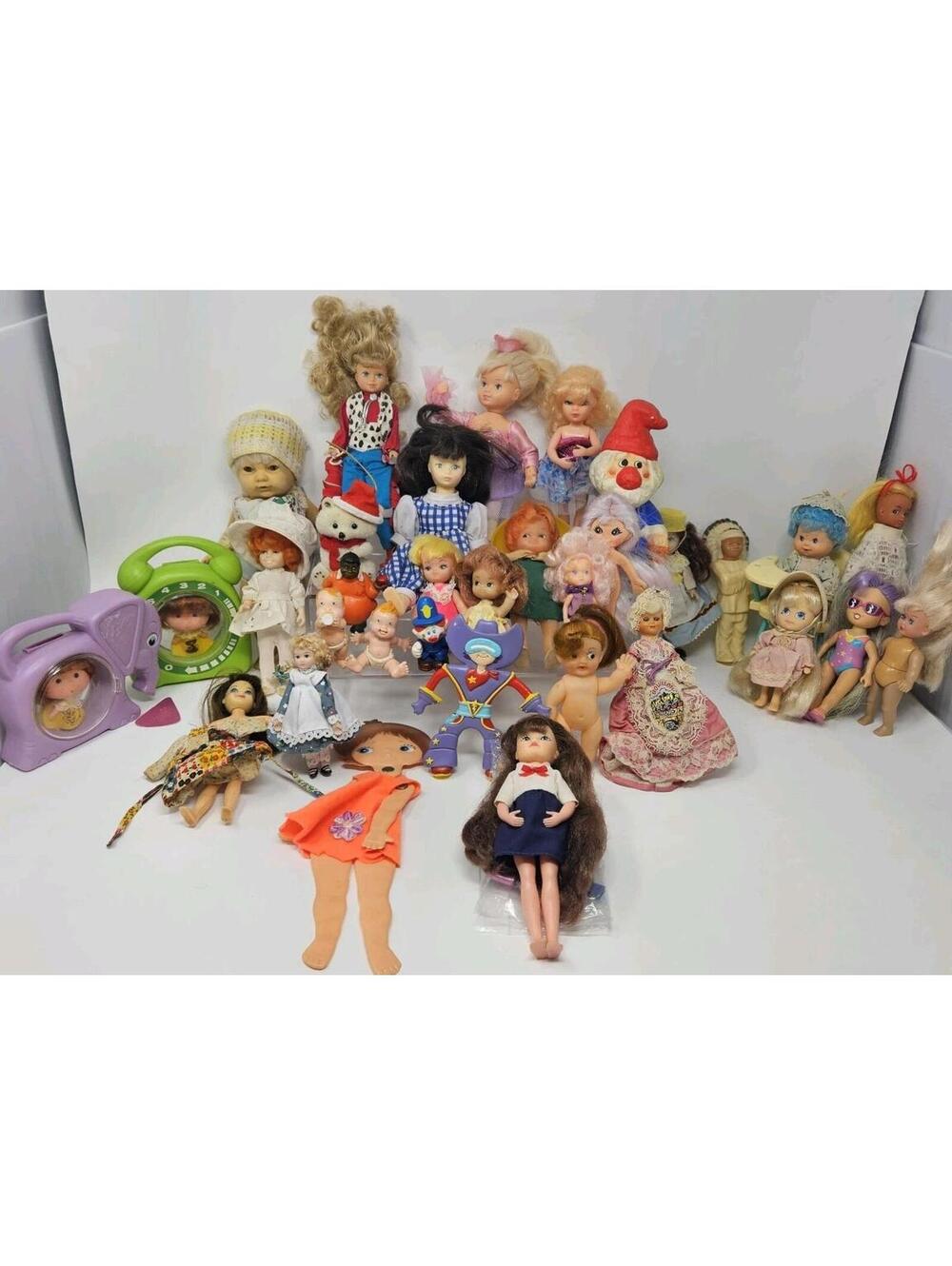 Lot Of 34 Vintage Dolls Tutti Kid Kore Horseman Fishel Creata Ting-a-Ling Rare